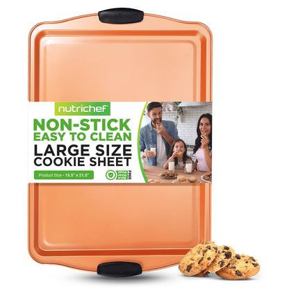 Large Nonstick Cookie Sheet, Easy Clean Carbon Steel, Copper