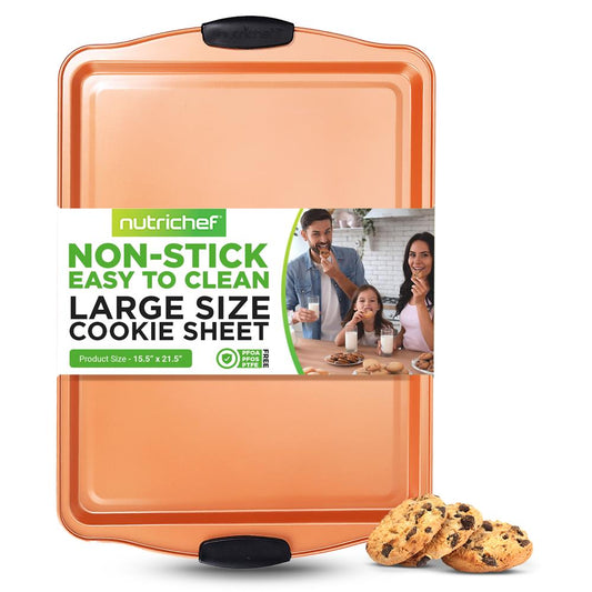 Large Nonstick Cookie Sheet, Easy Clean Carbon Steel, Copper