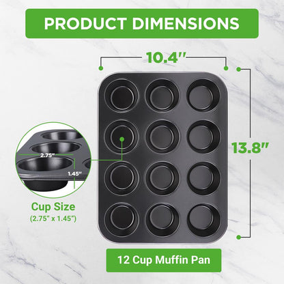 product image number 3 for NutriChef 12 Cup Muffin Pan
