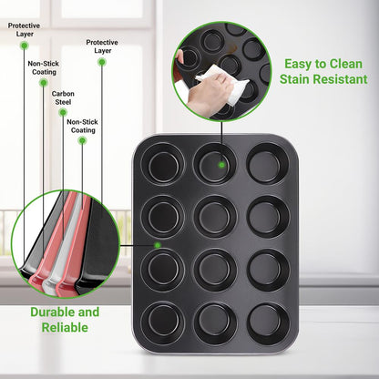 product image number 5 for NutriChef 12 Cup Muffin Pan
