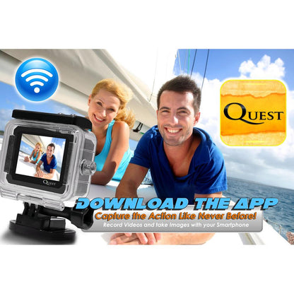 Action Camera 1080p Video Waterproof Case Wi-Fi Remote 16MP Sensor