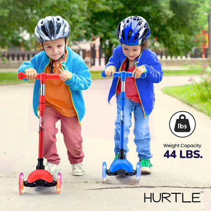 Kids Mini Kickboard Scooter, Adjustable, LED Wheels, Ages 2-5, Blue