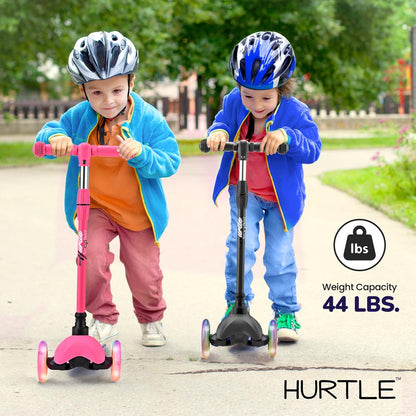 Mini Kickboard Scooter for Kids, Adjustable, LED Wheels, Watermelon