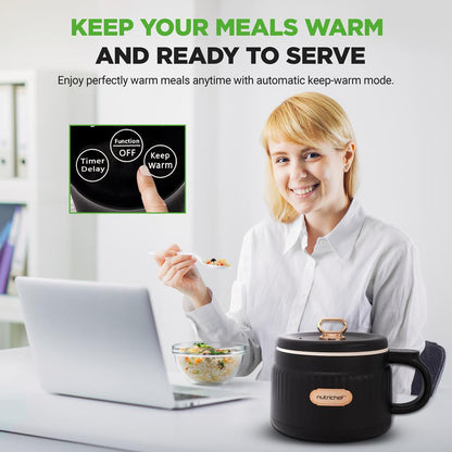 Portable Rice Cooker, Rapid Cooking, Non-Stick Ceramic, 1.6L Capacity