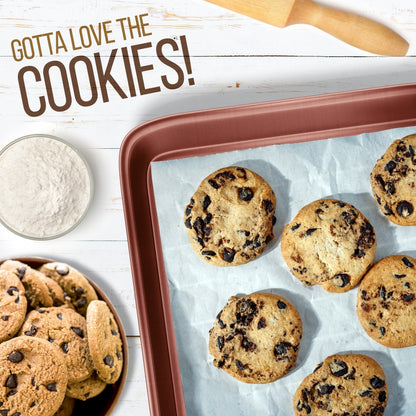 2-Piece Nonstick Cookie Sheets Set, Carbon Steel, Rose Gold