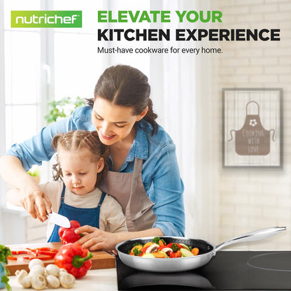 6-Piece Non-Stick Frying Pan Set, Quick Heat, Tri-Ply Stainless Steel