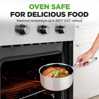 product image number 3 for NutriChef Stainless Steel Sauce Pot With Lid