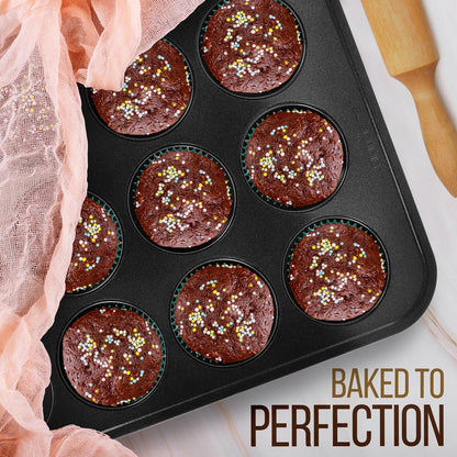 Stackable Non-Stick Bakeware Set, Easy Release Carbon Steel, Black