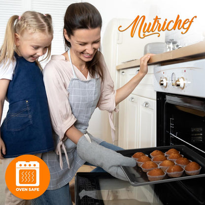 8-Piece Nonstick Bakeware Set - Space-Saving Carbon Steel, Gray