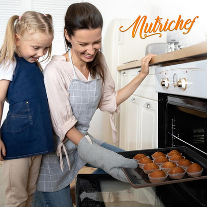 8-Piece Nonstick Bakeware Set - Space-Saving Carbon Steel, Brown