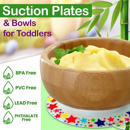 product image number 3 for NutriChef Silicone Bamboo Dinnerware Set For Kids