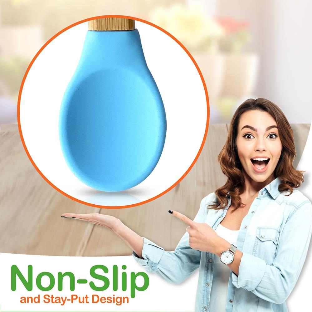 product image number 5 for NutriChef Silicone Bamboo Spoons For Kids