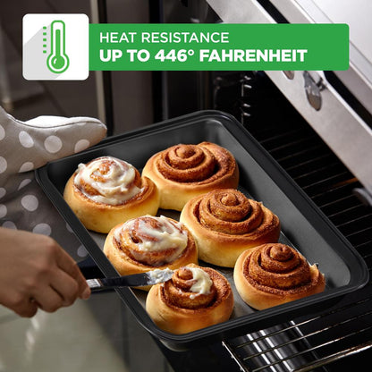 10-Piece Nonstick Bakeware Set - Easy Release Carbon Steel, Gray