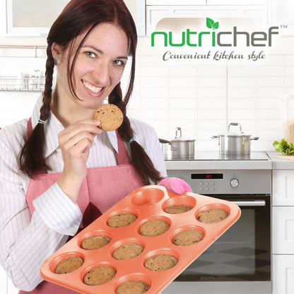 10-Piece Nonstick Bakeware Set, Easy Clean Carbon Steel, Copper