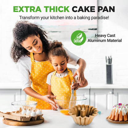 9" Nonstick Cake Pan - Uniform Baking, Die-Cast Aluminum, Dishwasher Safe