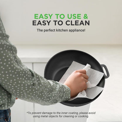 Electric Frying Pan & Steamer, 4L, Non-Stick, Touch Control, Portable