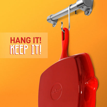 11" Cast Iron Grill Pan, Perfect Grill Marks, Porcelain Enamel Coating