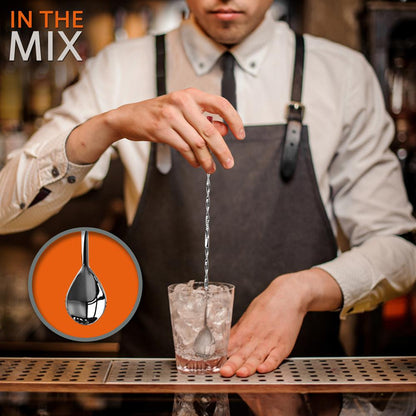Cocktail Shaker Set 15 Pcs - Stainless Steel, Dishwasher Safe, Silver