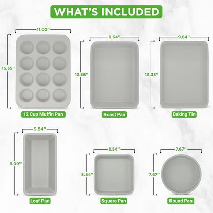 20-Piece Non-Stick Cookware Set, Easy-Clean Aluminum, White