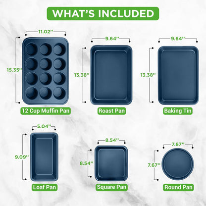 20 Pc Kitchen Set - Even Cooking Non-Stick Coating, Navy Blue