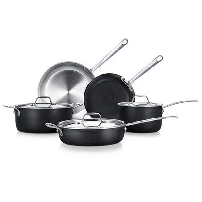 8-Piece Cookware Set Even Heat 2-Ply Stainless Steel