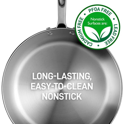 8-Piece Cookware Set Even Heat 2-Ply Stainless Steel