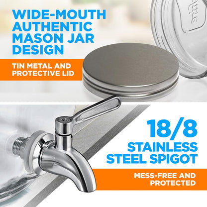 1-Gallon Glass Beverage Dispenser