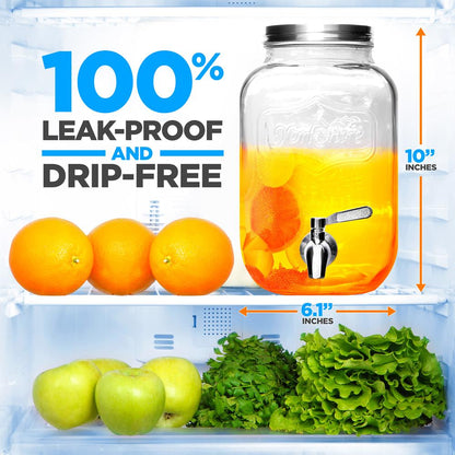 1-Gallon Glass Beverage Dispenser