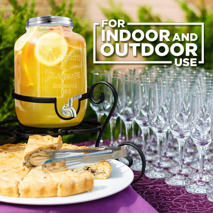 1-Gallon Glass Beverage Dispenser