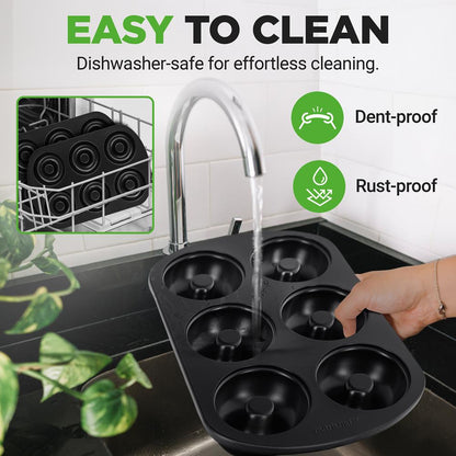 Nonstick Donut Pans 2-Pack, Easy Clean Carbon Steel, Oven Safe 450¬∞F