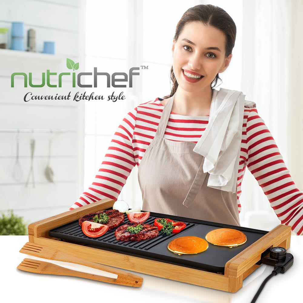 product image number 7 for NutriChef Detachable Electric Bamboo Grill