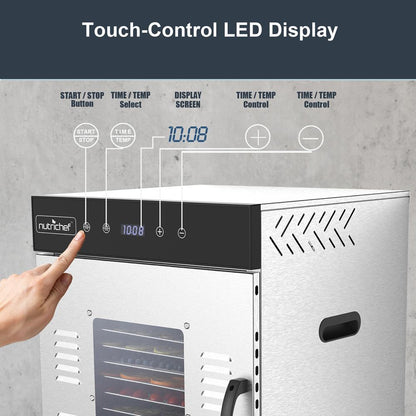 Electric Food Dehydrator 16 Trays Stainless Steel Digital Timer 1500W