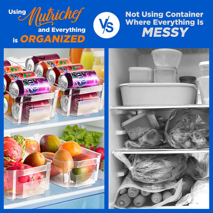 6-Piece Clear Fridge Organizer Set, BPA-Free, Shatter-Resistant Plastic