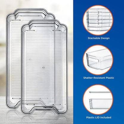 8-Piece Clear Fridge Organizer Set, BPA-Free, Shatter-Resistant Plastic
