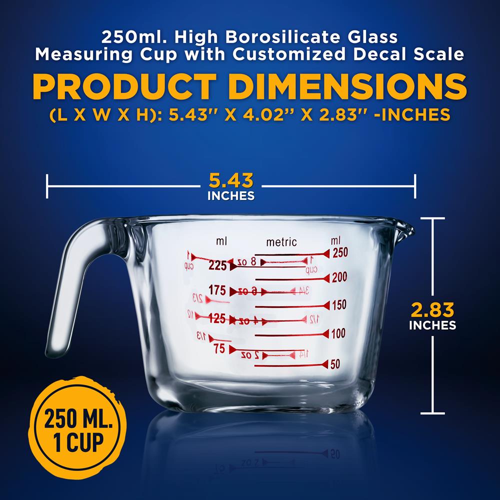 product image number 2 for NutriChef Premium Glass Measuring Cup