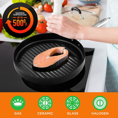 Hard-Anodized Nonstick Grill Pan