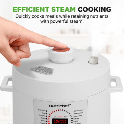 Electric Pressure Cooker 6QT Fast Cooking Digital Display White