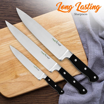 13-Piece Knife Set with Block, Precision German Steel, Built-In Sharpener