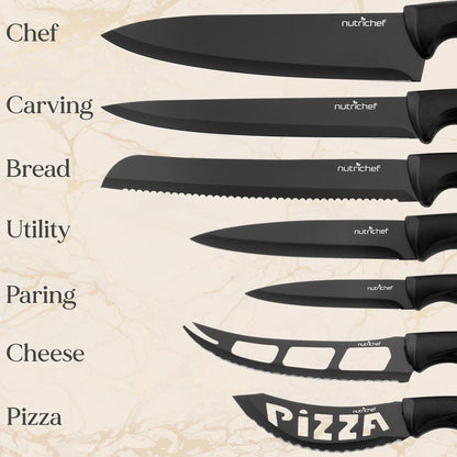 17-Piece Kitchen Knife Set - Precision Cutting - Stainless Steel - Acrylic Stand