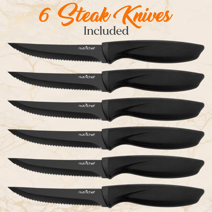 17-Piece Kitchen Knife Set - Precision Cutting - Stainless Steel - Acrylic Stand