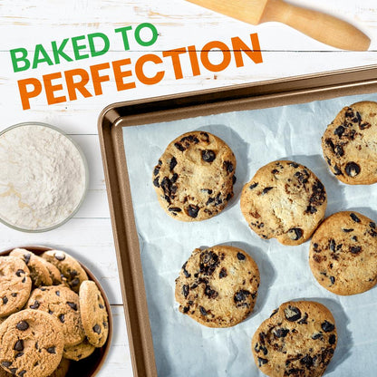 Nonstick XL Baking Pan, Easy Clean Carbon Steel, Gold, 22"x16"
