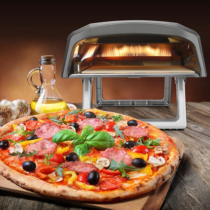 Portable Gas Pizza Oven - 12" Pizza in 60s, Stainless Steel, Easy Setup