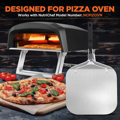 Nonstick Pizza Peel, Foldable Aluminum Base, Stainless Steel Handle