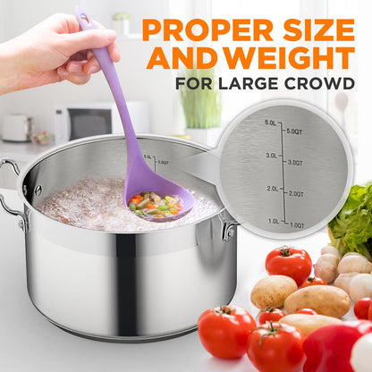 5-Quart Stockpot for Even Heat, Stainless Steel, Induction Compatible