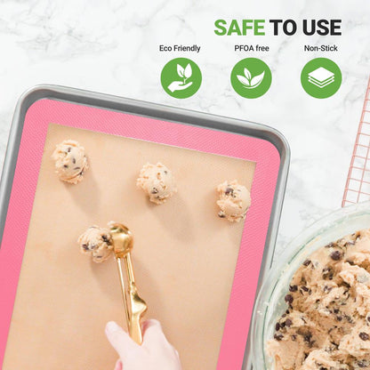 Silicone Baking Mats Non-stick Food-Grade Oven-Safe 480¬∞F Pink