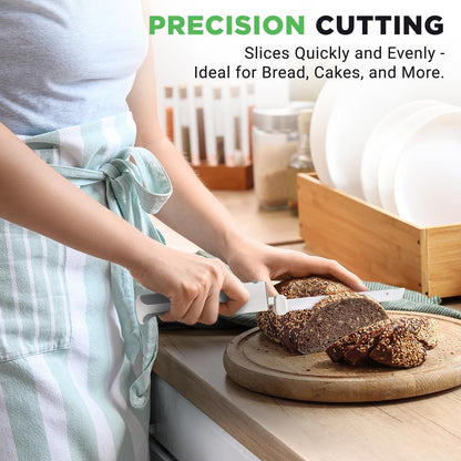 Cordless Electric Knife, Quick Carving, Stainless Steel Blades, White/Grey