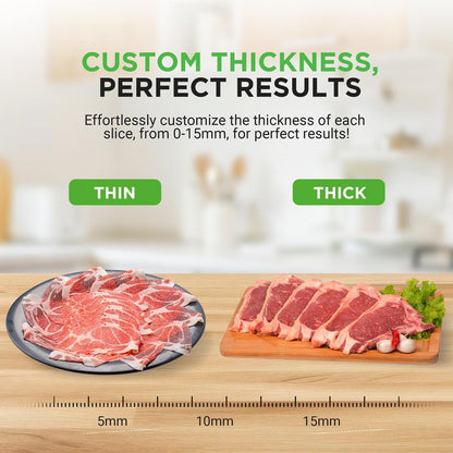 Electric Meat Slicer 200W Adjustable Stainless Steel Blade