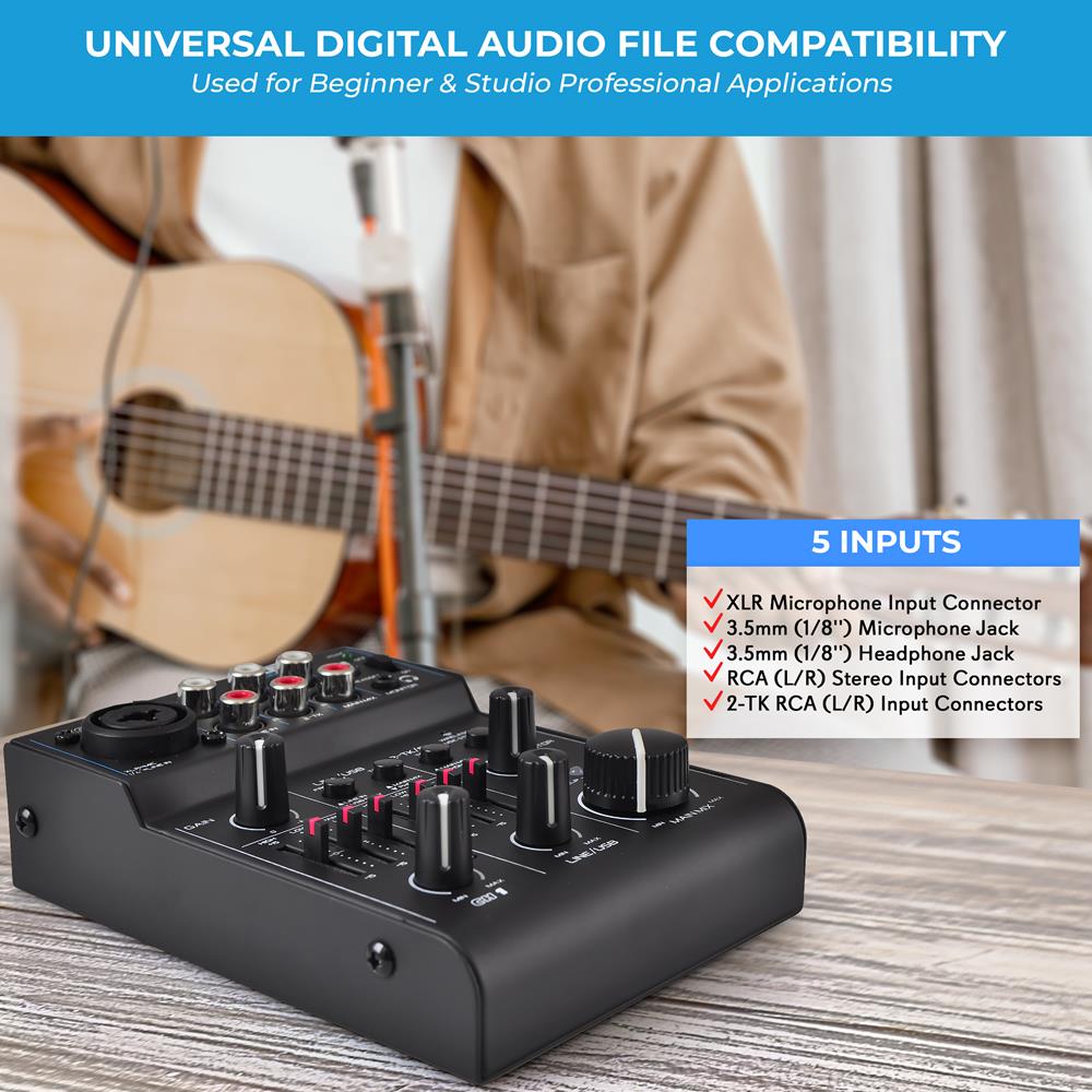 product image number 5 for Pyle Compact Bluetooth Dj Mixer Interface