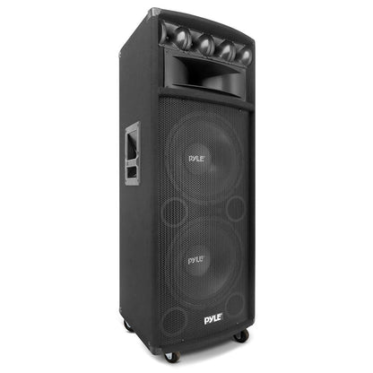 Portable PA Speaker System 1600W Dual 12" Woofers MDF Construction