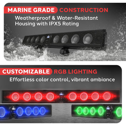 Marine Waterproof Soundbar 46" with RGB Lights 240W RMS